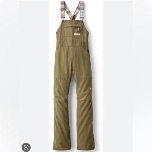 Burton Avalon Womens Snowboard Bibs Pants - size medium olive green